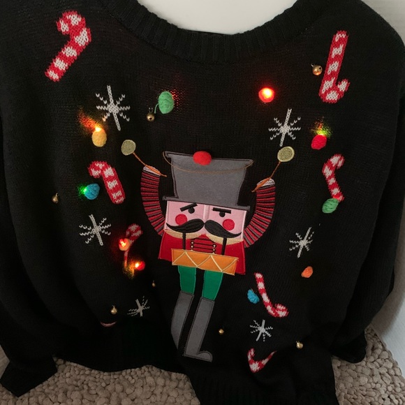 merry christmas Sweaters - Christmas toy soldier sweater with lights